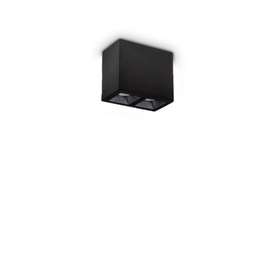 Ideal lux lika plafoniera con 2 faretti led 6w 3000k 6,5cm per ingresso moderna nera