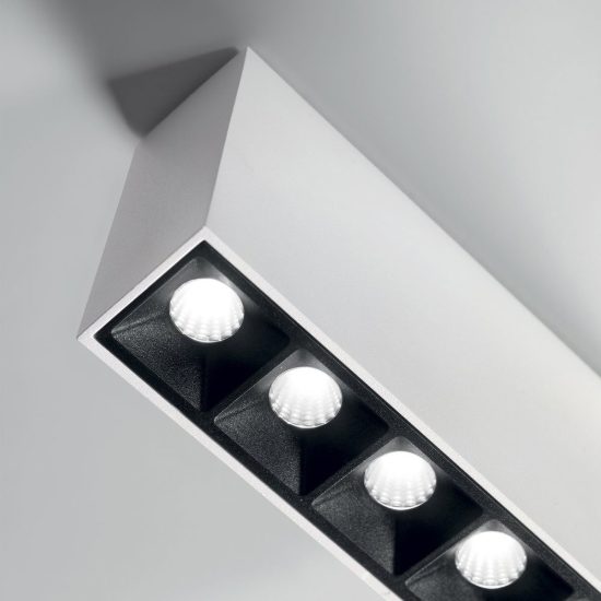 Ideal lux lika plafoniera con 2 faretti led 6w 3000k 6,5cm per ingresso moderna nera