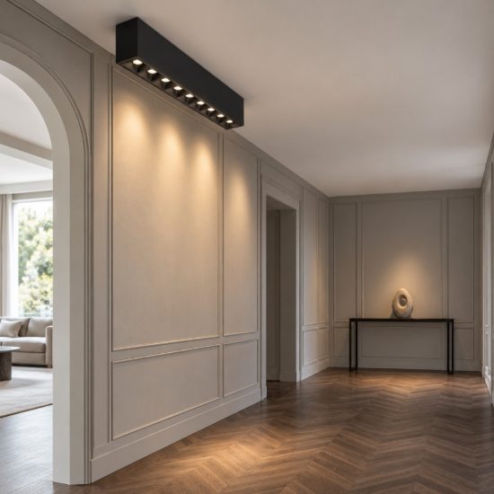 Ideal lux lika plafoniera con 10 faretti led 21w 3000k 27cm per corridoio moderna nera