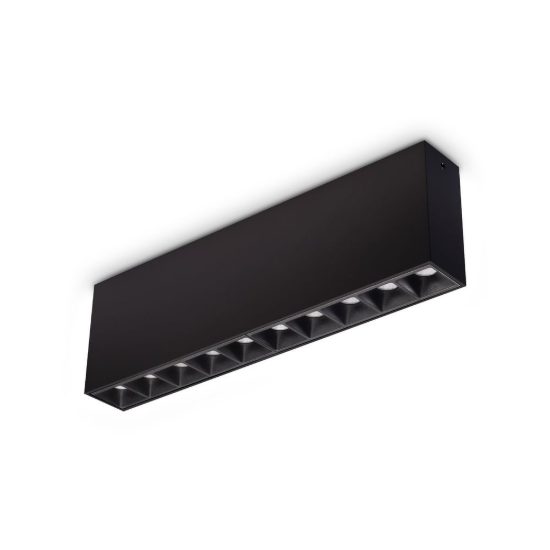 Ideal lux lika plafoniera con 10 faretti led 21w 3000k 27cm per corridoio moderna nera