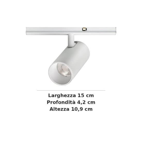 Ideal lux stick faretto per binario magnetico 48v orientabile led 7w 3000k bianco