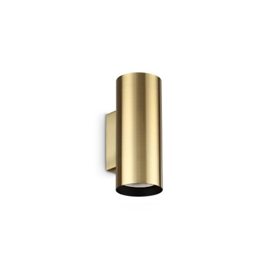 Ideal lux look applique cilindrica 2 luci gu10 15cm per soggiorno contemporanea ottone