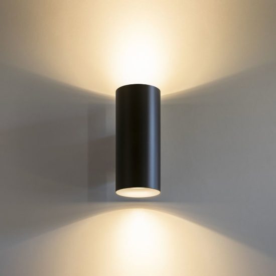 Ideal lux look applique cilindrica 2 luci gu10 15cm per soggiorno contemporanea ottone
