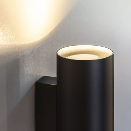 Ideal lux look applique cilindrica 2 luci gu10 15cm per soggiorno contemporanea ottone