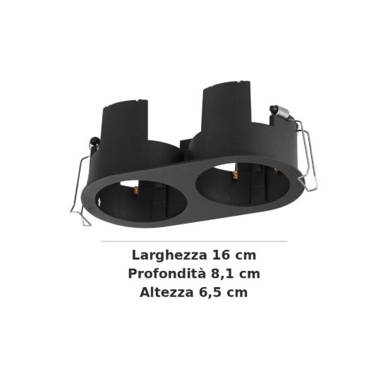 Ideal lux beyond cornice doppia con bordo per faretti da incasso 10w nera