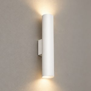 Ideal lux look applique cilindrica 2 luci gu10 30cm per soggiorno moderna bianca