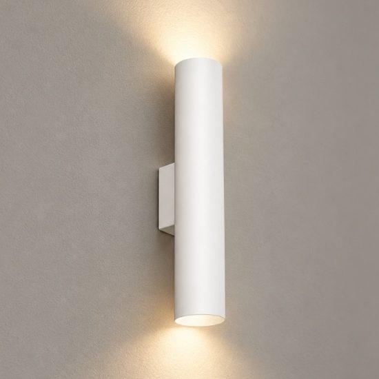 Ideal lux look applique cilindrica 2 luci gu10 30cm per soggiorno moderna bianca