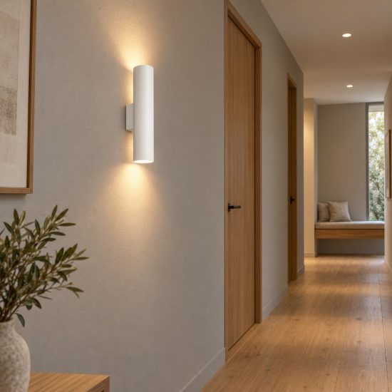 Ideal lux look applique cilindrica 2 luci gu10 30cm per soggiorno moderna bianca