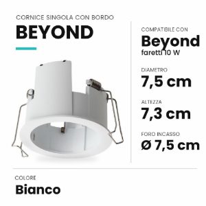 Ideal lux beyond cornice singola con bordo per faretti da incasso 10w bianca