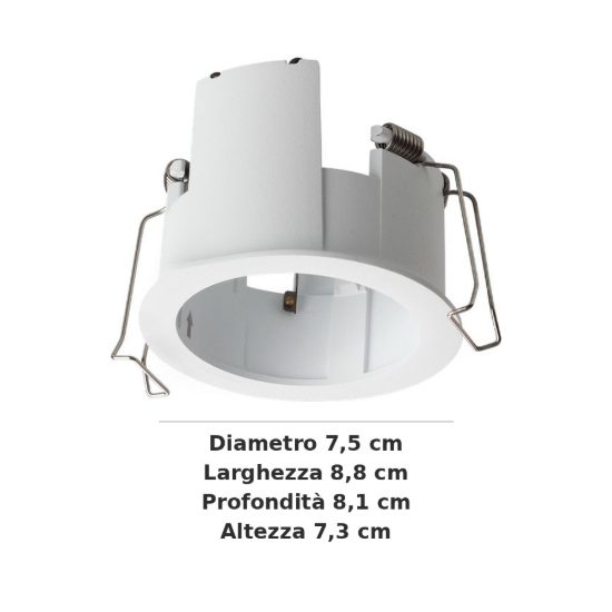 Ideal lux beyond cornice singola con bordo per faretti da incasso 10w bianca