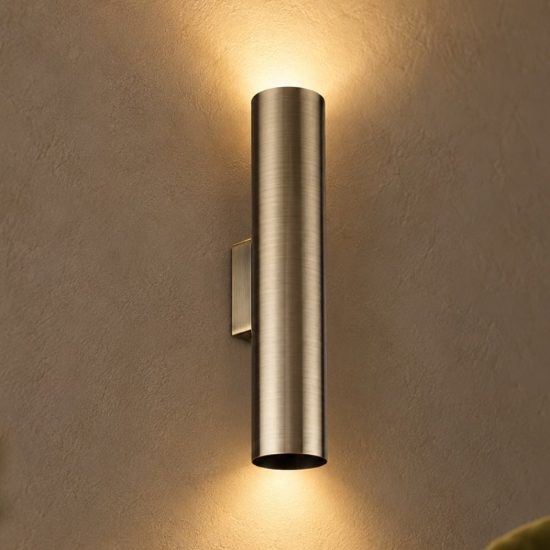 Ideal lux look applique cilindrica 2 luci gu10 30cm per soggiorno contemporanea brunita