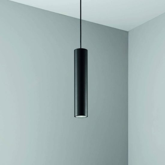 Ideal lux deva pendant tube lampada a sospensione per binario magnetico led 6w 4000k 4cm nera