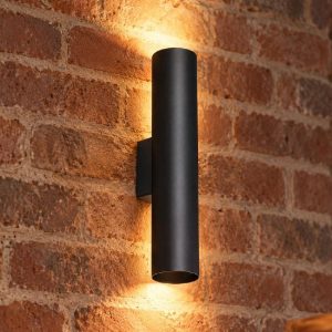 Ideal lux look applique cilindrica 2 luci gu10 30cm per soggiorno moderna nera