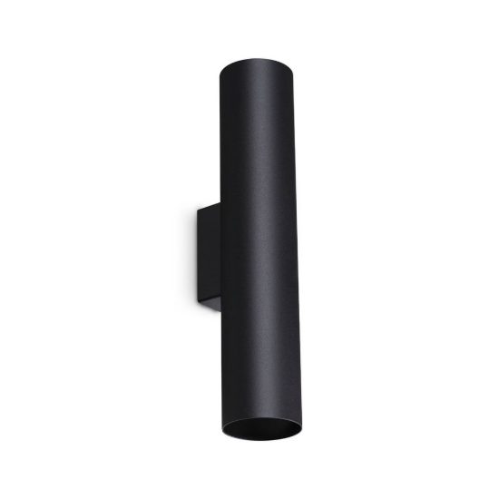 Ideal lux look applique cilindrica 2 luci gu10 30cm per soggiorno moderna nera