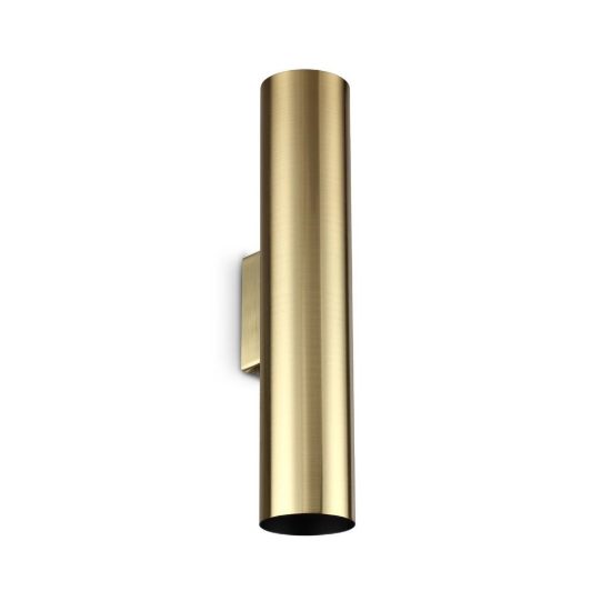 Ideal lux look applique cilindrica 2 luci gu10 30cm per soggiorno contemporanea ottone