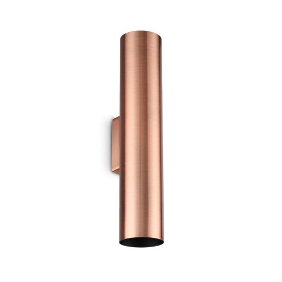 Ideal lux look applique cilindrica 2 luci gu10 30cm per soggiorno contemporanea rame