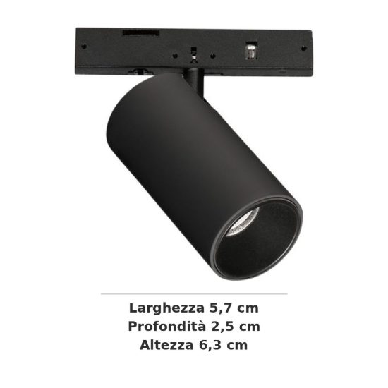 Ideal lux deva faretto per binario magnetico 24v orientabile led 2,5w 4000k nero