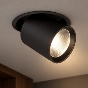 Ideal lux nova faretto da incasso per cartongesso orientabile led 20w 4000k foro 14cm rotondo nero