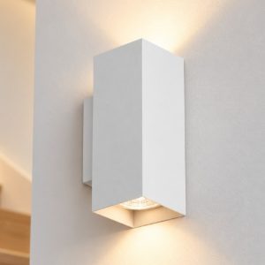 Ideal lux look applique rettangolare 2 luci gu10 15cm per soggiorno moderna bianca