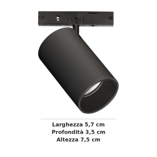 Ideal lux deva faretto per binario magnetico 24v orientabile led 4,5w 4000k nero