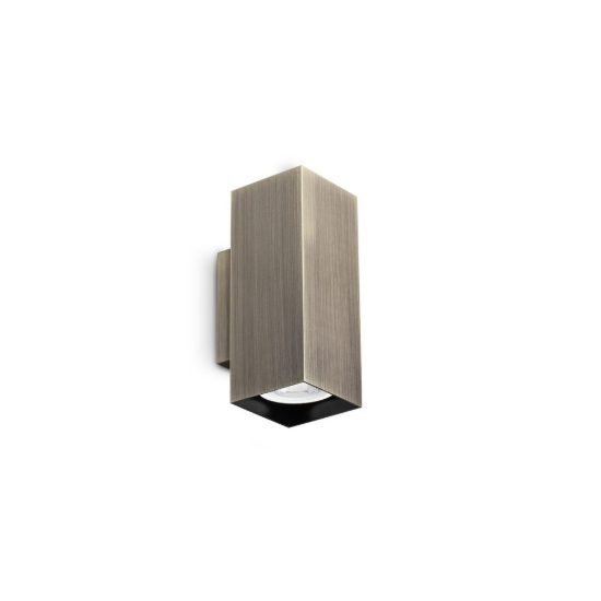 Ideal lux look applique rettangolare 2 luci gu10 15cm per soggiorno contemporanea brunita