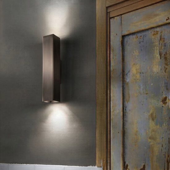 Ideal lux look applique rettangolare 2 luci gu10 15cm per soggiorno contemporanea brunita
