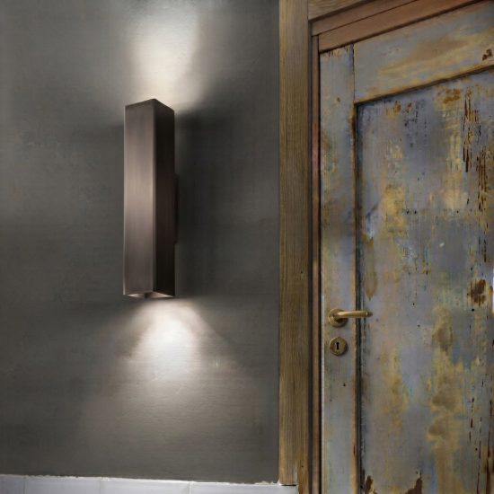 Ideal lux look applique rettangolare 2 luci gu10 15cm per soggiorno contemporanea brunita