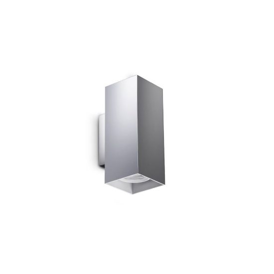 Ideal lux look applique rettangolare 2 luci gu10 15cm per soggiorno moderna cromata