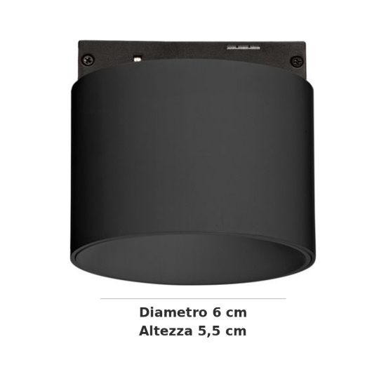 Ideal lux deva faretto per binario magnetico 24v orientabile grande led 5w 4000k nero