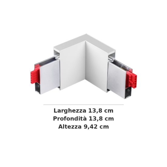Ideal lux steel profilo angolare cieco per sistema lineare a sospensione bianco