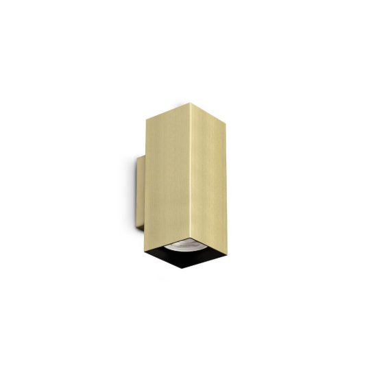 Ideal lux look applique rettangolare 2 luci gu10 15cm per soggiorno contemporanea ottone