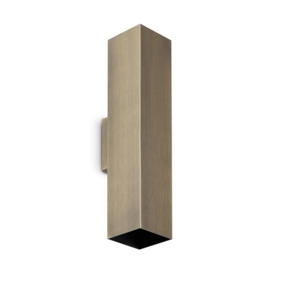 Ideal lux look applique rettangolare 2 luci gu10 30cm per soggiorno contemporanea brunita