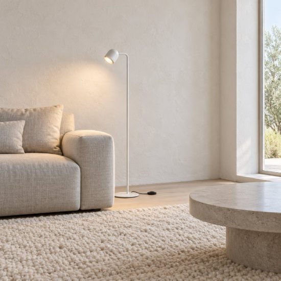Ideal lux dodo piantana con faretto orientabile gx53 led 9w 118cm per soggiorno moderna bianca
