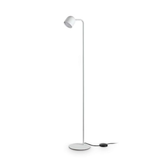 Ideal lux dodo piantana con faretto orientabile gx53 led 9w 118cm per soggiorno moderna bianca