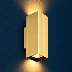 Ideal lux look applique rettangolare 2 luci gu10 30cm per soggiorno contemporanea ottone