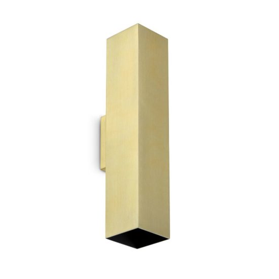 Ideal lux look applique rettangolare 2 luci gu10 30cm per soggiorno contemporanea ottone