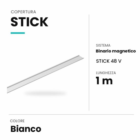 Ideal lux stick copertura 1m per binario magnetico bianca