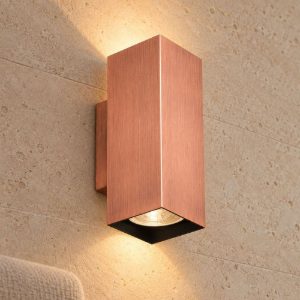 Ideal lux look applique rettangolare 2 luci gu10 30cm per soggiorno contemporanea rame