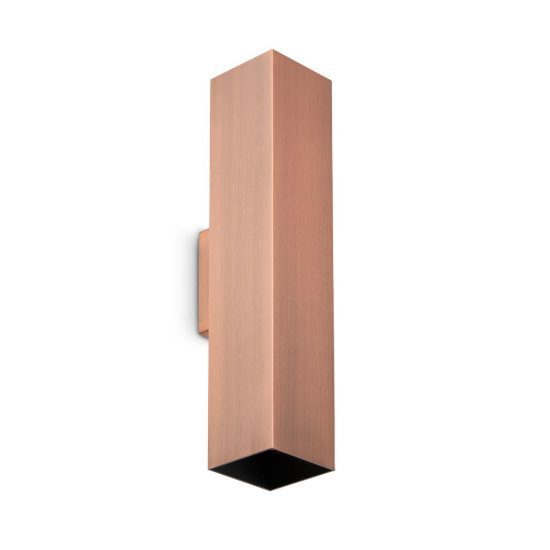 Ideal lux look applique rettangolare 2 luci gu10 30cm per soggiorno contemporanea rame