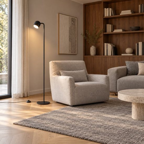 Ideal lux dodo lampada da terra con faretto orientabile gx53 led 9w 118cm per soggiorno moderna nera