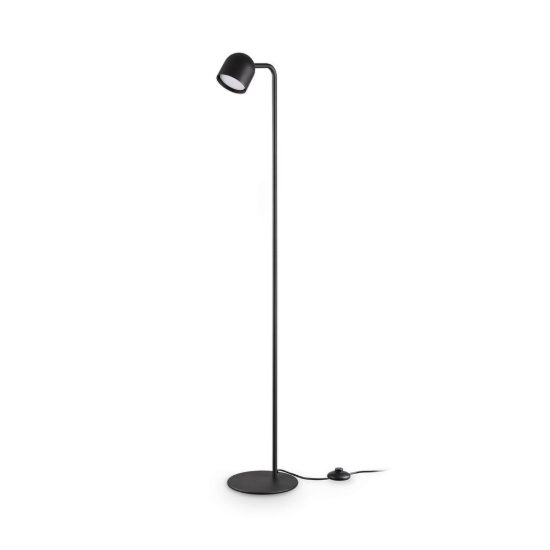 Ideal lux dodo lampada da terra con faretto orientabile gx53 led 9w 118cm per soggiorno moderna nera