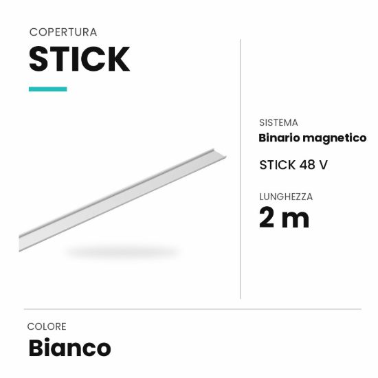 Ideal lux stick copertura 2m per binario magnetico bianca