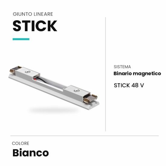 Ideal lux stick giunto lineare per binario magnetico bianco