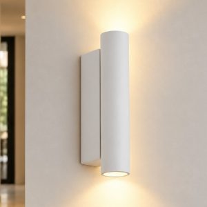 Ideal lux look applique cilindrica led 9w 3000k 15cm per soggiorno moderna bianca