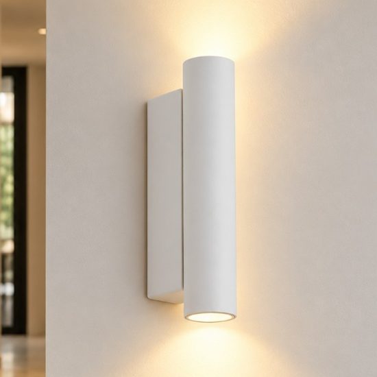 Ideal lux look applique cilindrica led 9w 3000k 15cm per soggiorno moderna bianca