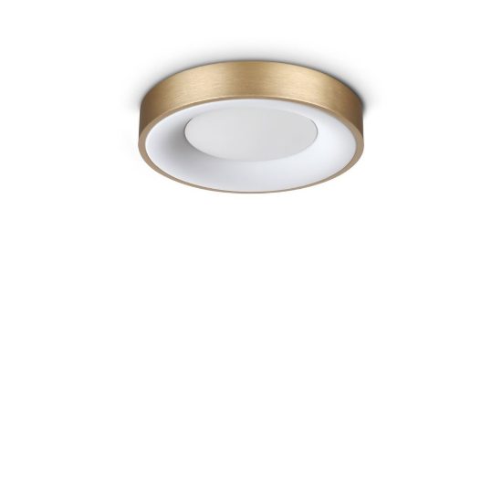 Ideal lux planet plafoniera tonda led 15w 3000k 30cm per cabina armadio contemporanea ottone