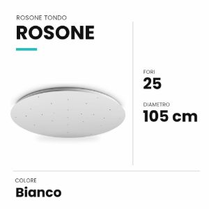 Ideal lux rosone tondo a 25 fori 105cm bianco