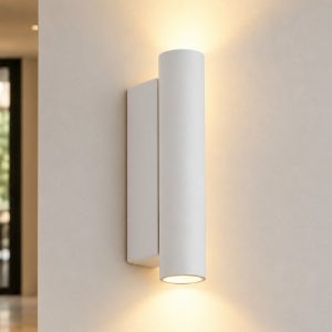 Ideal lux look applique cilindrica led 9w 3000k 30cm per soggiorno moderna bianca