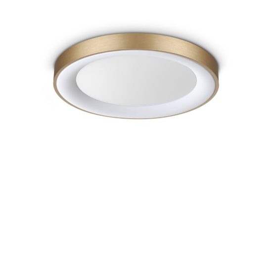 Ideal lux planet plafoniera tonda led 25w 3000k 50cm per camera da letto contemporanea ottone
