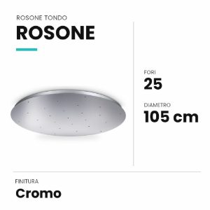 Ideal lux rosone tondo a 25 fori 105cm cromo